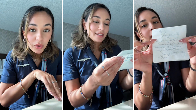 Flight attendant reveals handwritten note she says she received from Meghan,  Duchess of Sussex