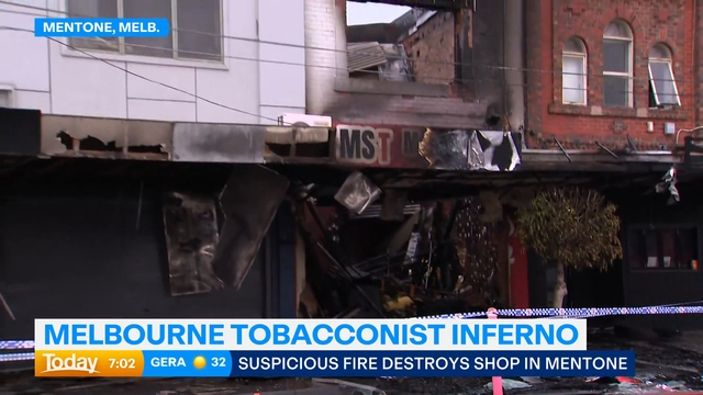 Melbourne tobacconist target of suspicious fire for second time in four  months