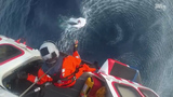 9RAW: Man winched to safety shortly before his boat sinks
