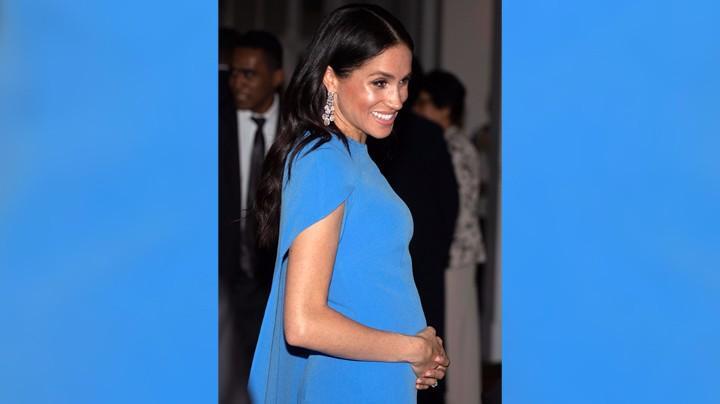 meghan markle blue dress Jumper 1234 Cashmere Seaside Tribute Crew in Pale Blue main image 0