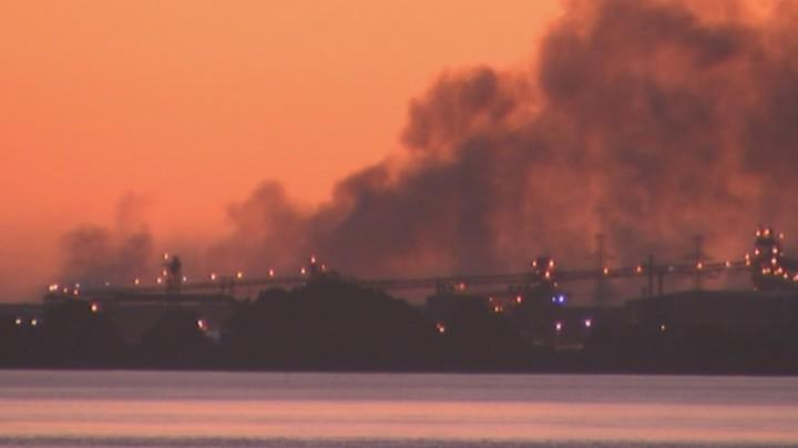 Watch: Aerial footage shows scale of large Tiwai Point blaze and how close  it came to smelter, power pylons